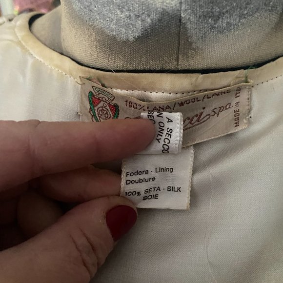 VINTAGE Gucci BLACK Wool Satin Silk Lined Draped Wrap Blazer Jacket 42 MEDIUM - Picture 11 of 11